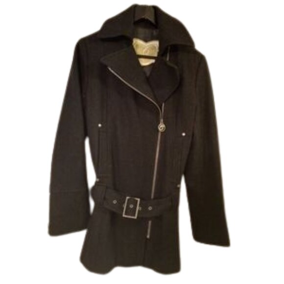 Groggy Wool Belted Coat Y2K– Chic Cold-Weather Classic Size Small - Picture 3 of 7